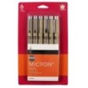 Sakura Pigma Micron Pens, Black, Size 03, 6-Pack, Blister Card