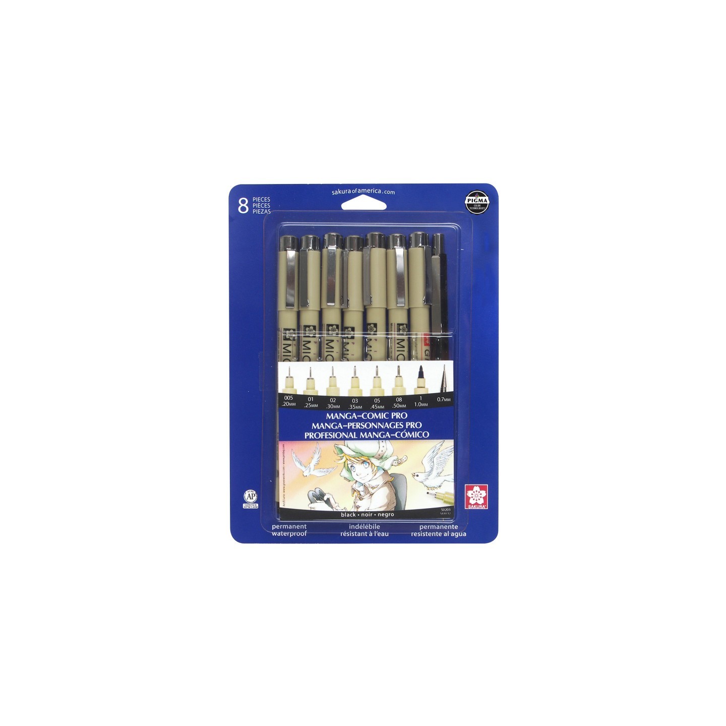 Sakura Pigma Manga Comic Pro Drawing Kit, 8-Piece Set