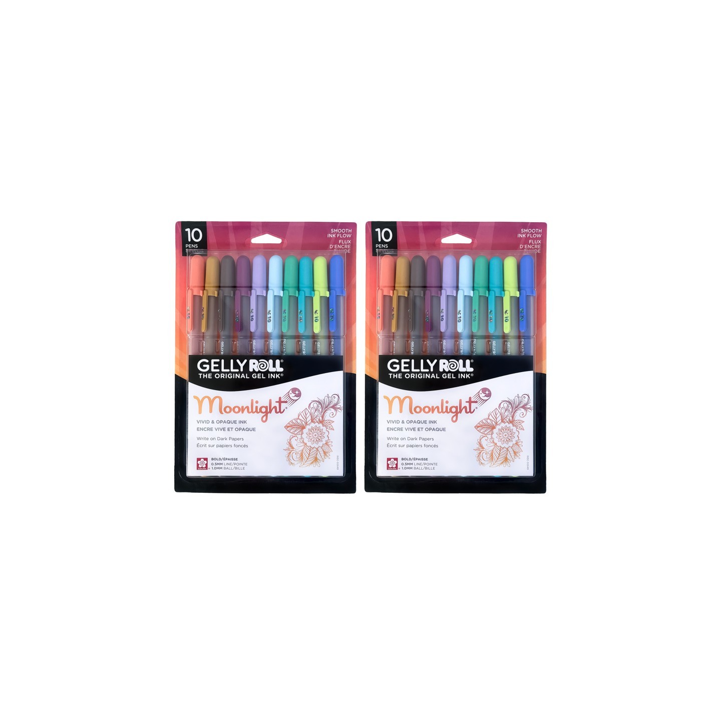Sakura Moonlight Gel Pens, 10 Bold Point, Twilight & Daylight Colors, 10 Per Set, 2 Sets