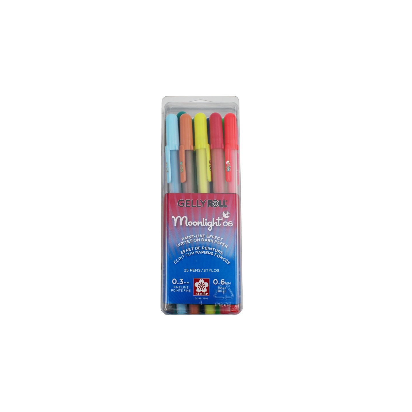 Sakura Moonlight Gel Pens, Fine, Size 06, Assorted Colors, 25-Piece Set
