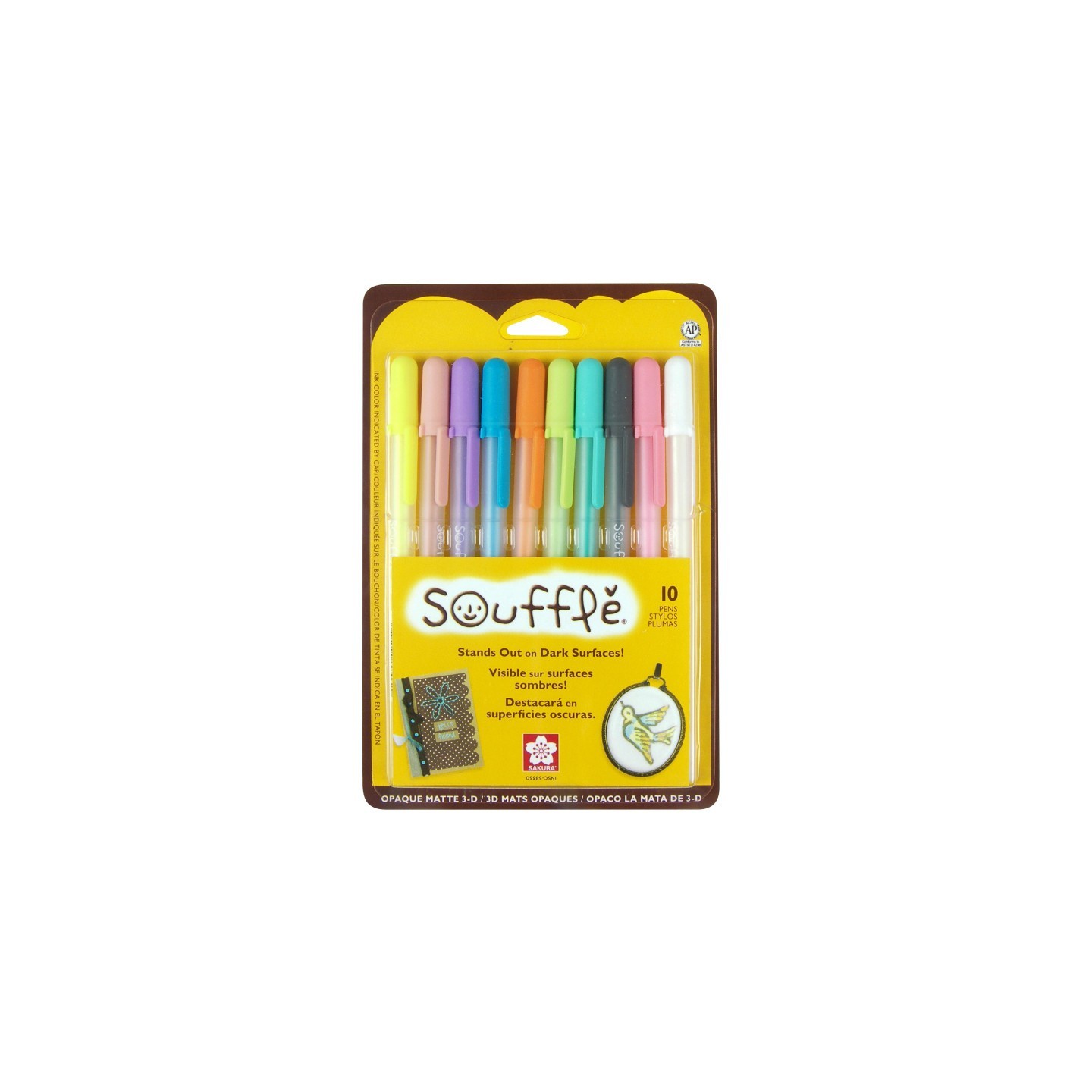Sakura Souffle 3D Ink Pen, Assorted, Pack of 10