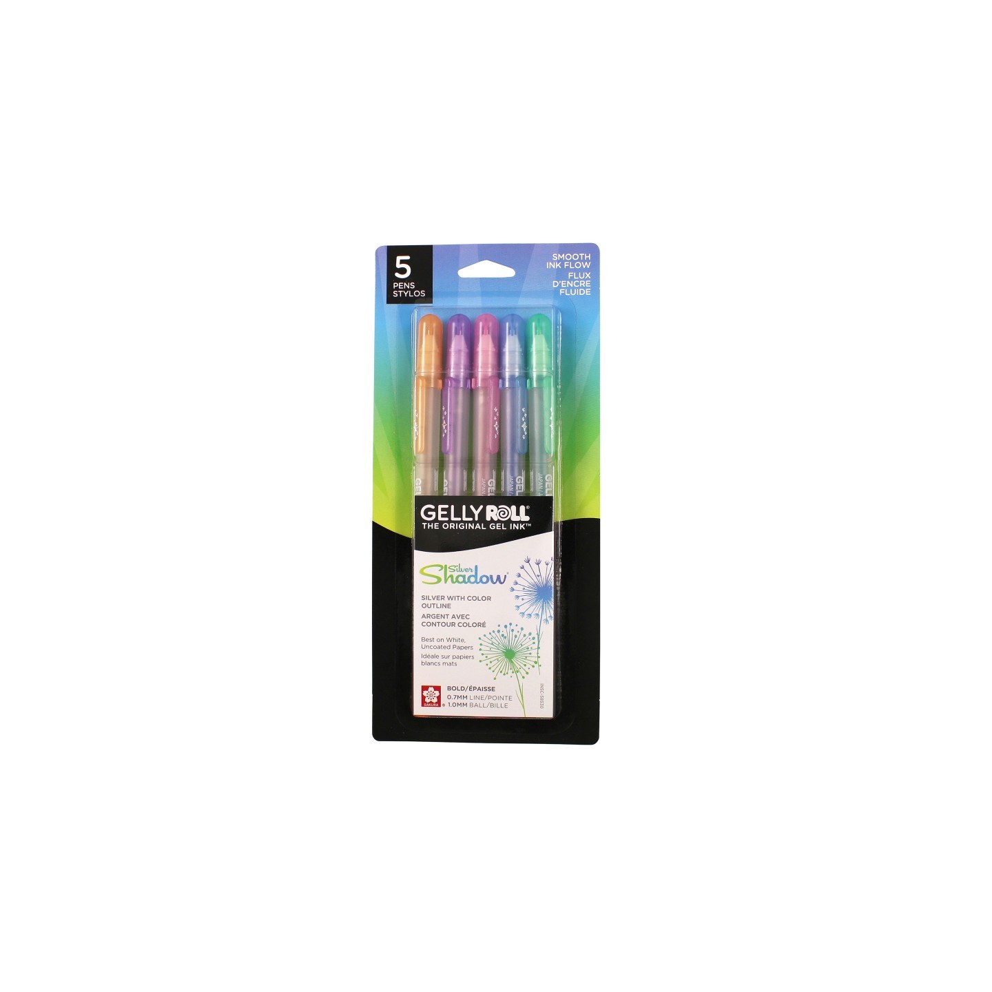 Sakura Gelly Roll Gel Ink Pens, Silver Shadow, Pack of 5