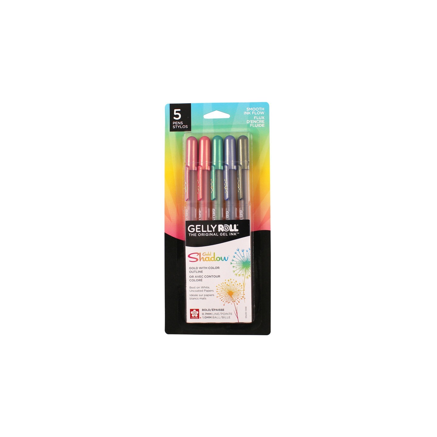 Sakura Gelly Roll Gel Ink Pens, Gold Shadow, Pack of 5