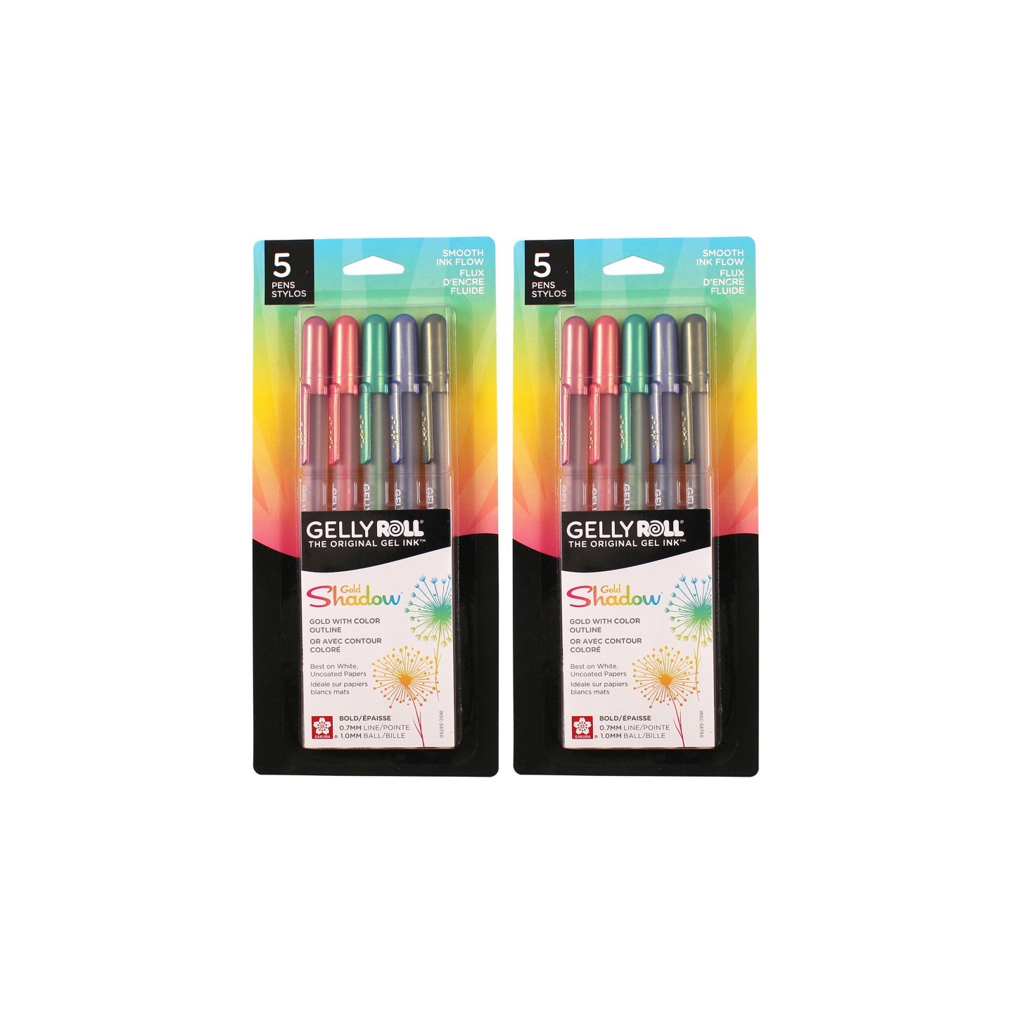 Sakura Gelly Roll Gel Ink Pens, Gold Shadow, 5 Per Set, 2 Sets
