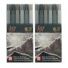 Sakura Koi Watercolor Brush Pens, Assorted Grays, 6 Per Set, 2 Sets
