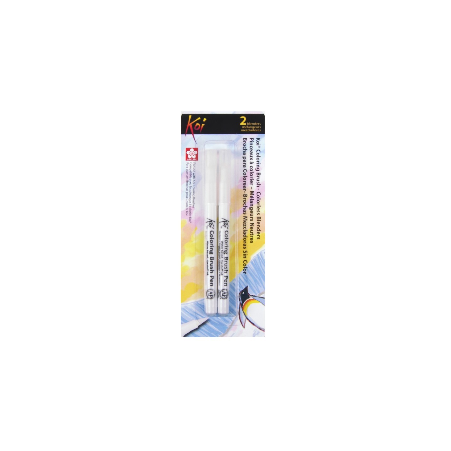 Sakura Koi Watercolor Coloring Brush Pen, Colorless Blenders, 2-Pack