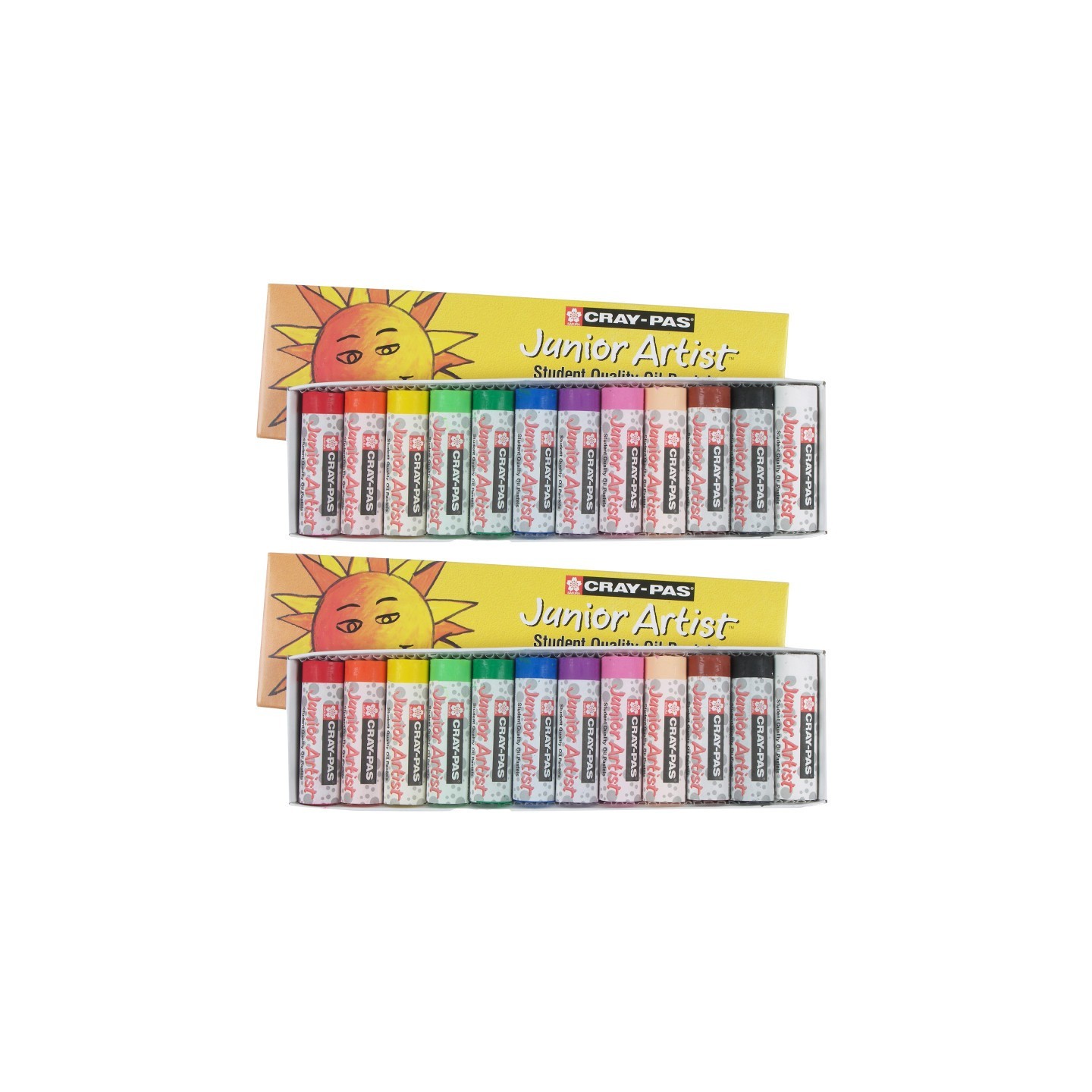 Sakura Cray-Pas Junior Artist, Chubbies, Assorted Colors, 12 Per Set, 2 Sets
