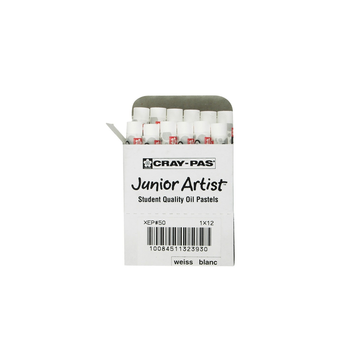 Sakura Cray-Pas Junior Artist Oil Pastels, White, 12-Pack