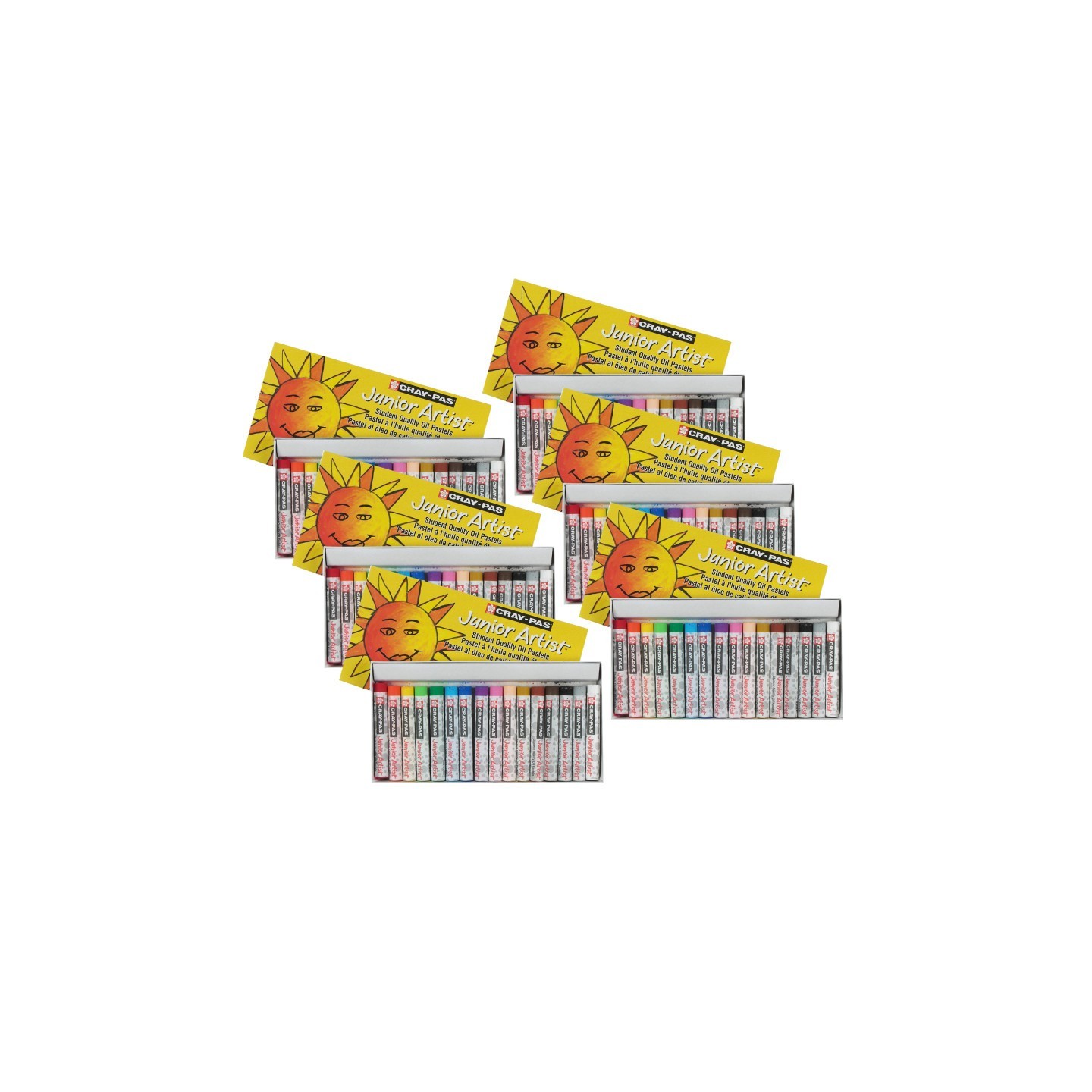 Sakura Cray-Pas Junior Artist Oil Pastels, Assorted Colors, 16 Per Set, 6 Sets