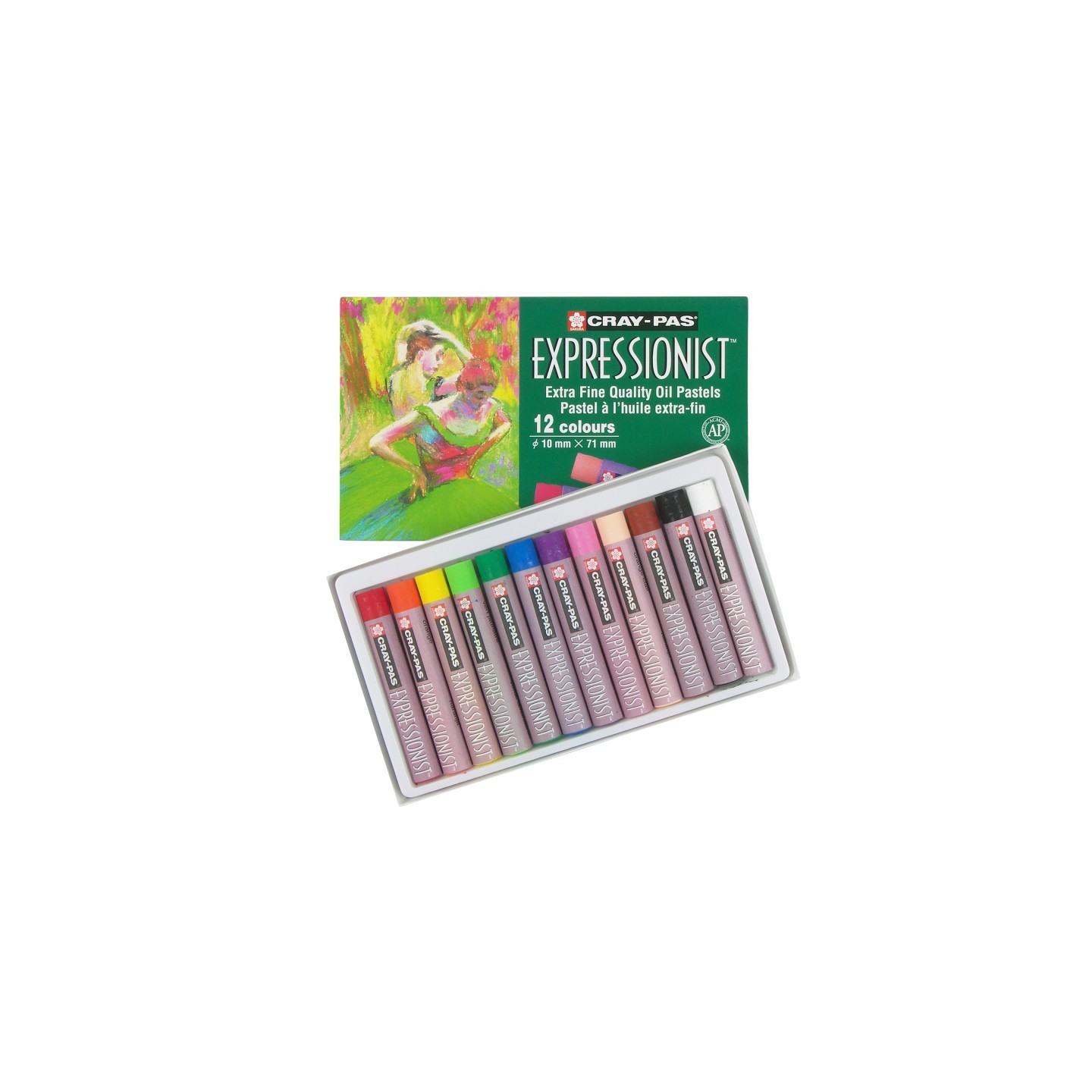 Sakura Cray-Pas Expressionist Oil Pastels, Assorted Colors, 12-Piece Set