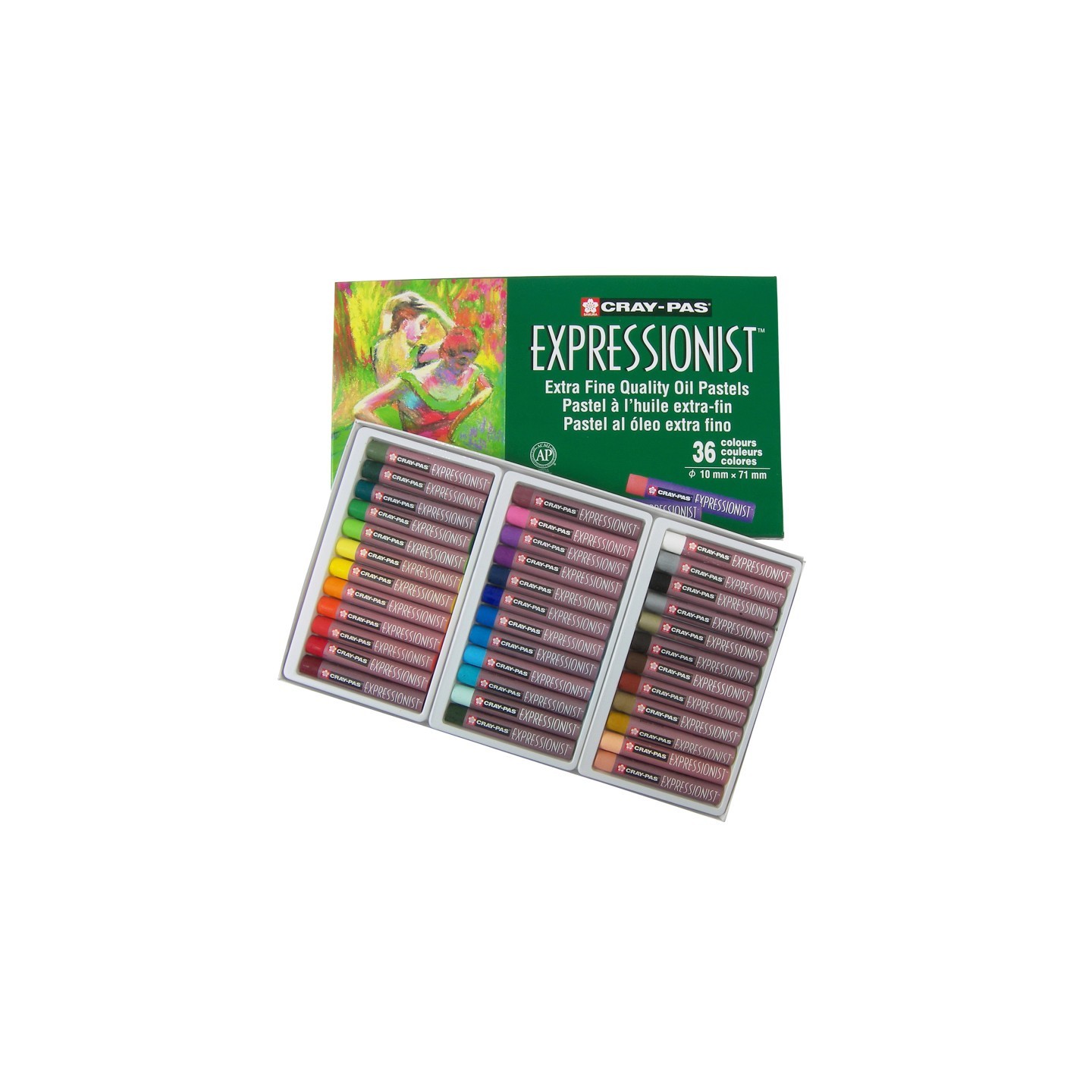 Sakura Cray-Pas Expressionist Oil Pastel Chalk, Assorted Colors, 36-Piece Set