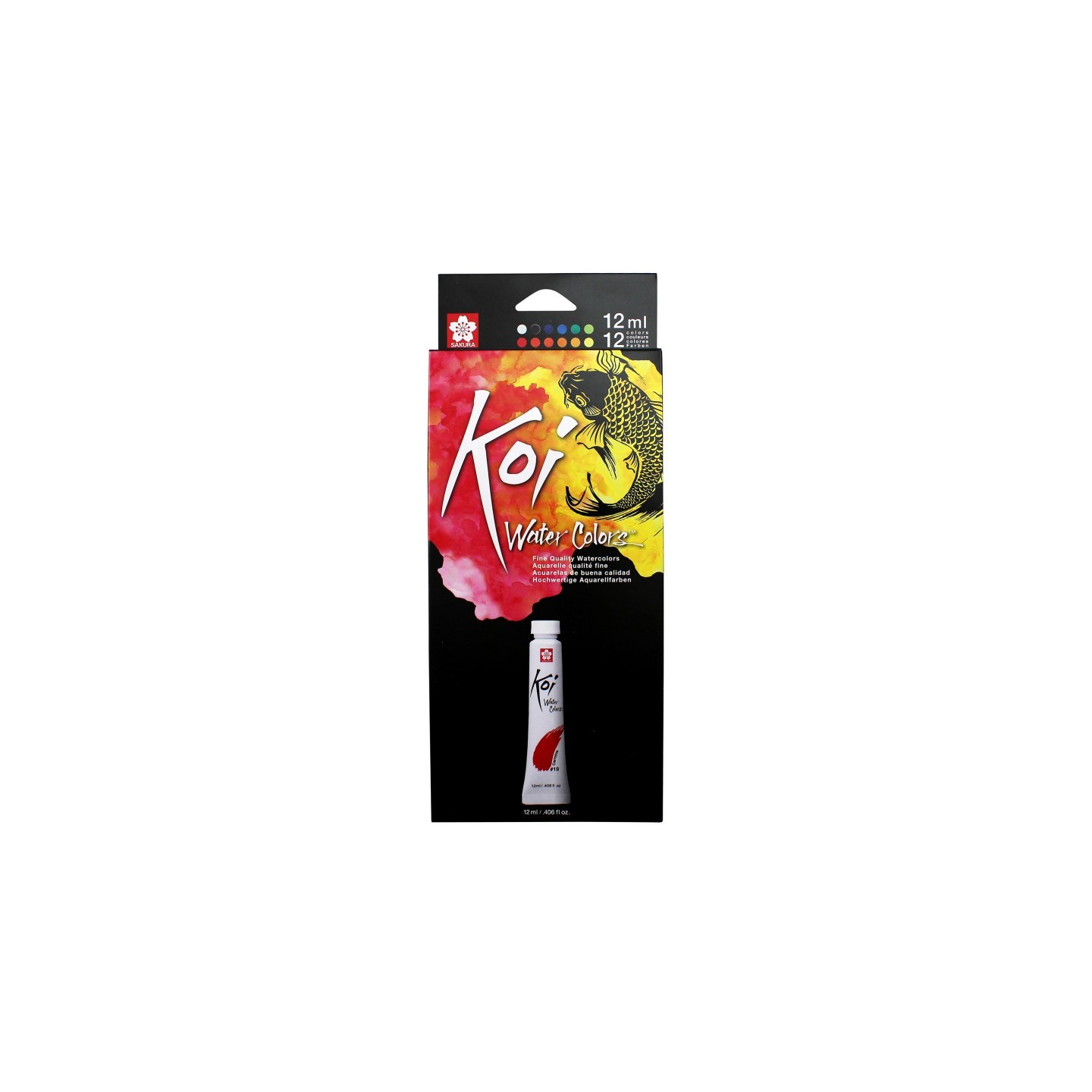Sakura Koi Watercolor Tube Set, 12mL, 12 Colors