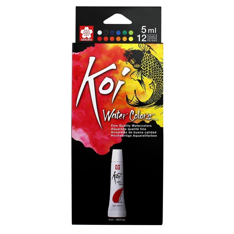 Sakura Koi Watercolor Tube Set, 5mL, 12 Colors