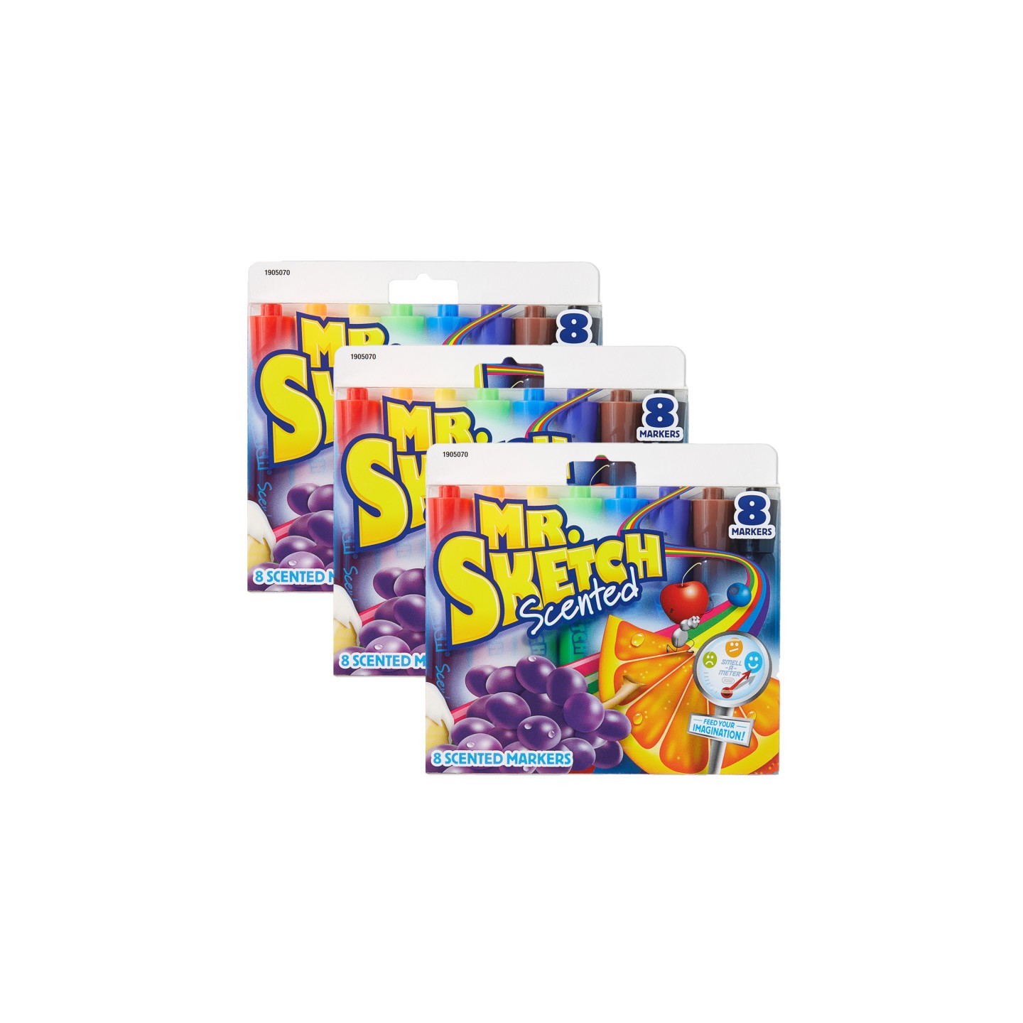 Mr. Sketch® Scented Markers, Chisel Tip, Assorted Colors, 8 Per Pack, 3 Packs