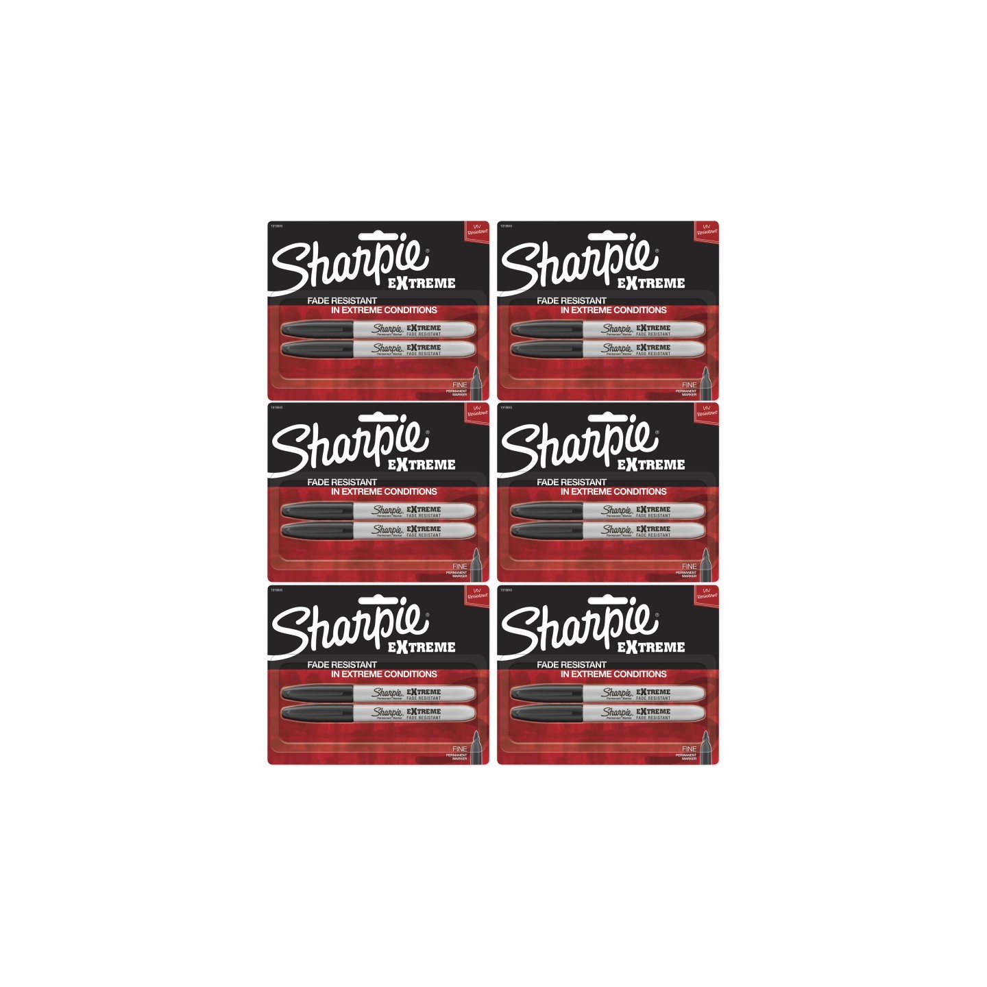 Sharpie® Extreme Permanent Markers, Black, 2 Per Pack, 6 Packs