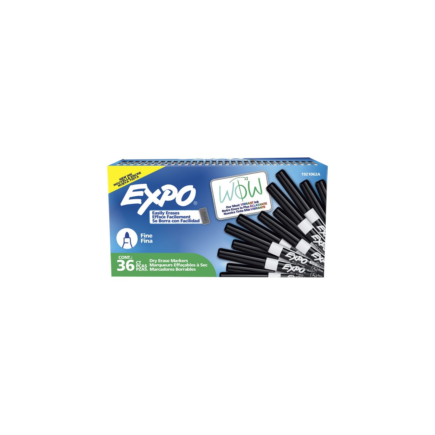 EXPO® Low Odor Dry Erase Markers, Fine Tip, Black, 36 Count