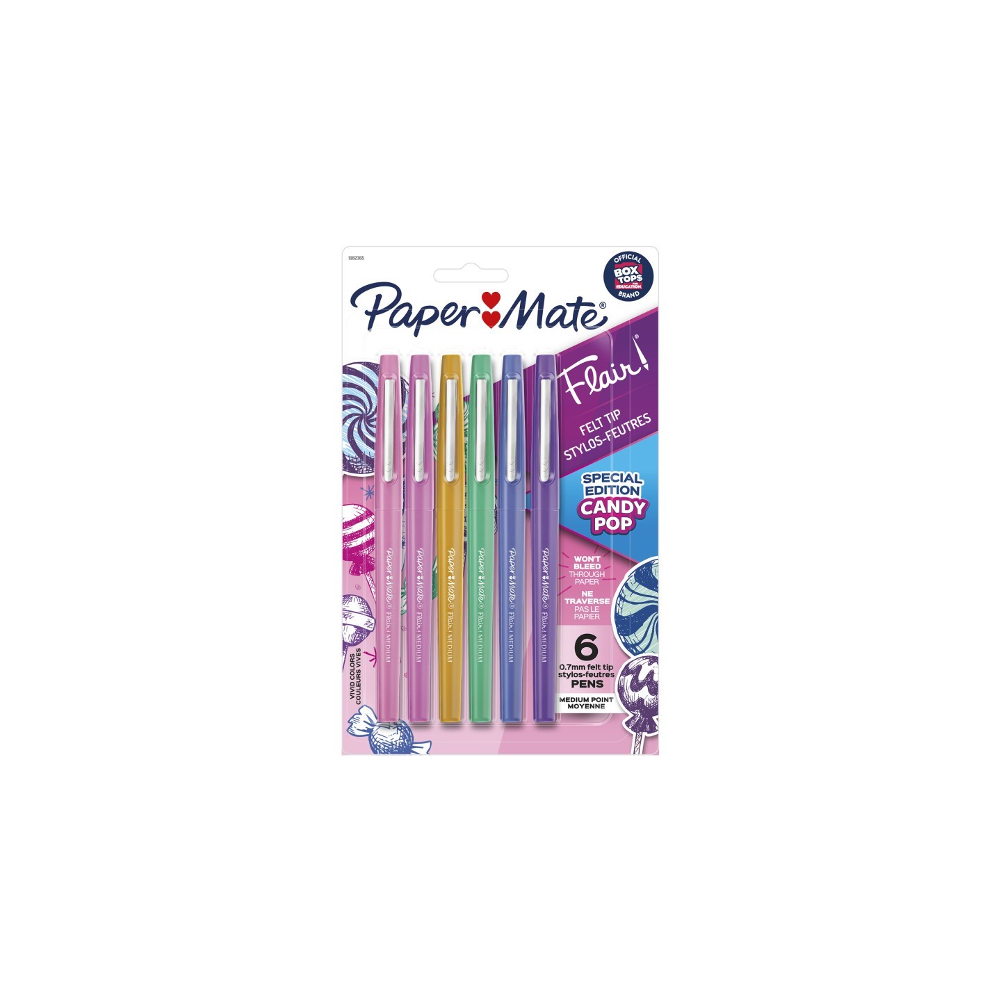 Paper Mate® Flair Felt Tip Pens, Medium Point (0.7mm), Candy Pop Pack, 6 Count