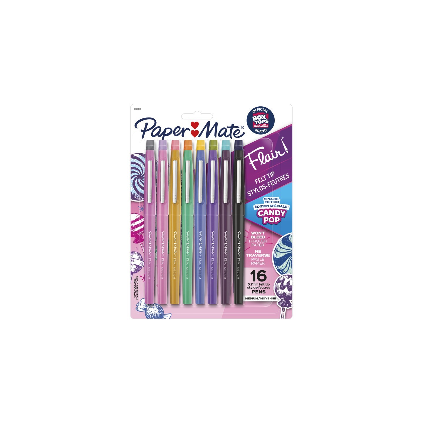 Paper Mate® Flair Felt Tip Pens, Medium Point, Candy Pop Pack, 0.7mm, 16 Count