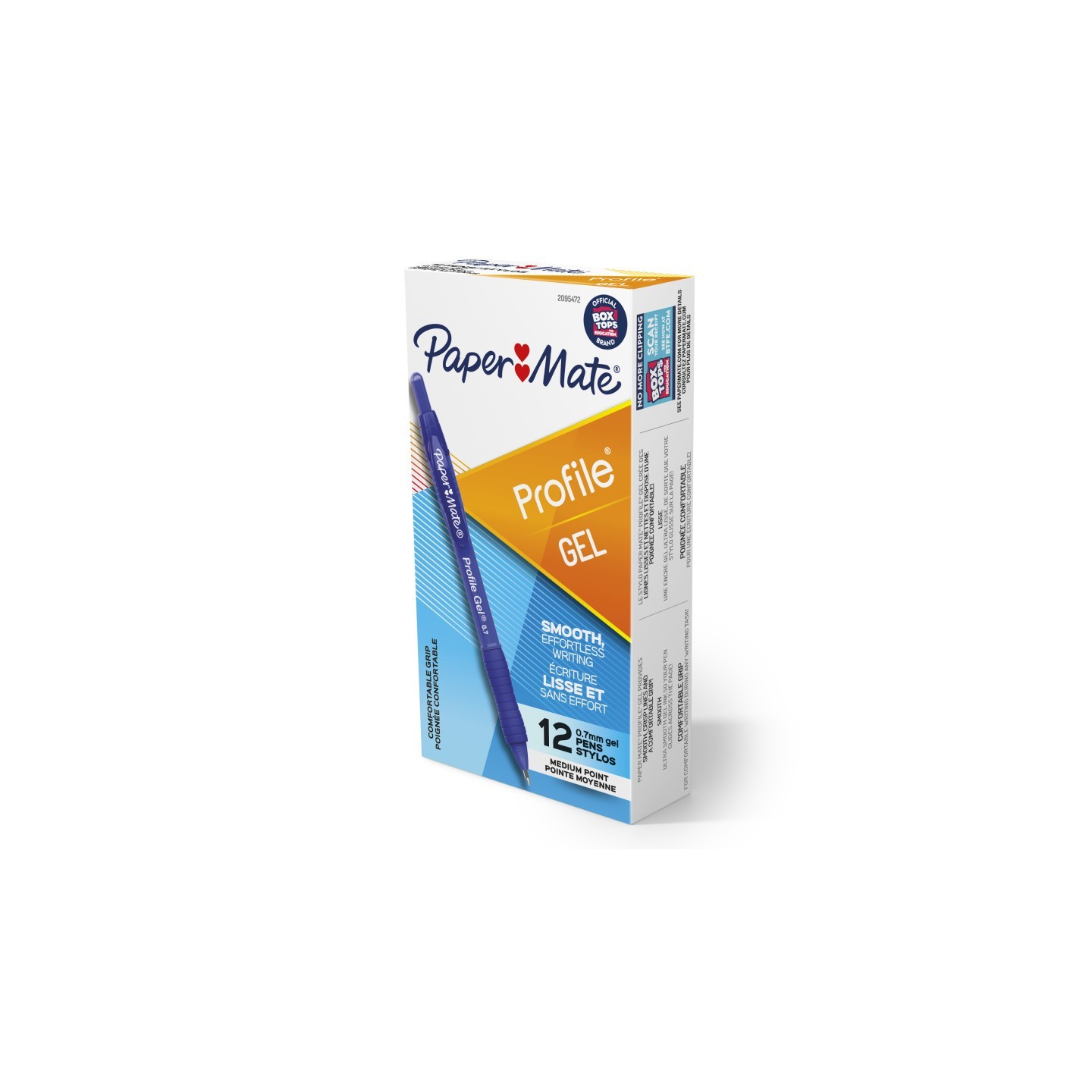 Paper Mate® Gel Pen, Profile Retractable Pen, 0.7mm, Blue, 12 Count