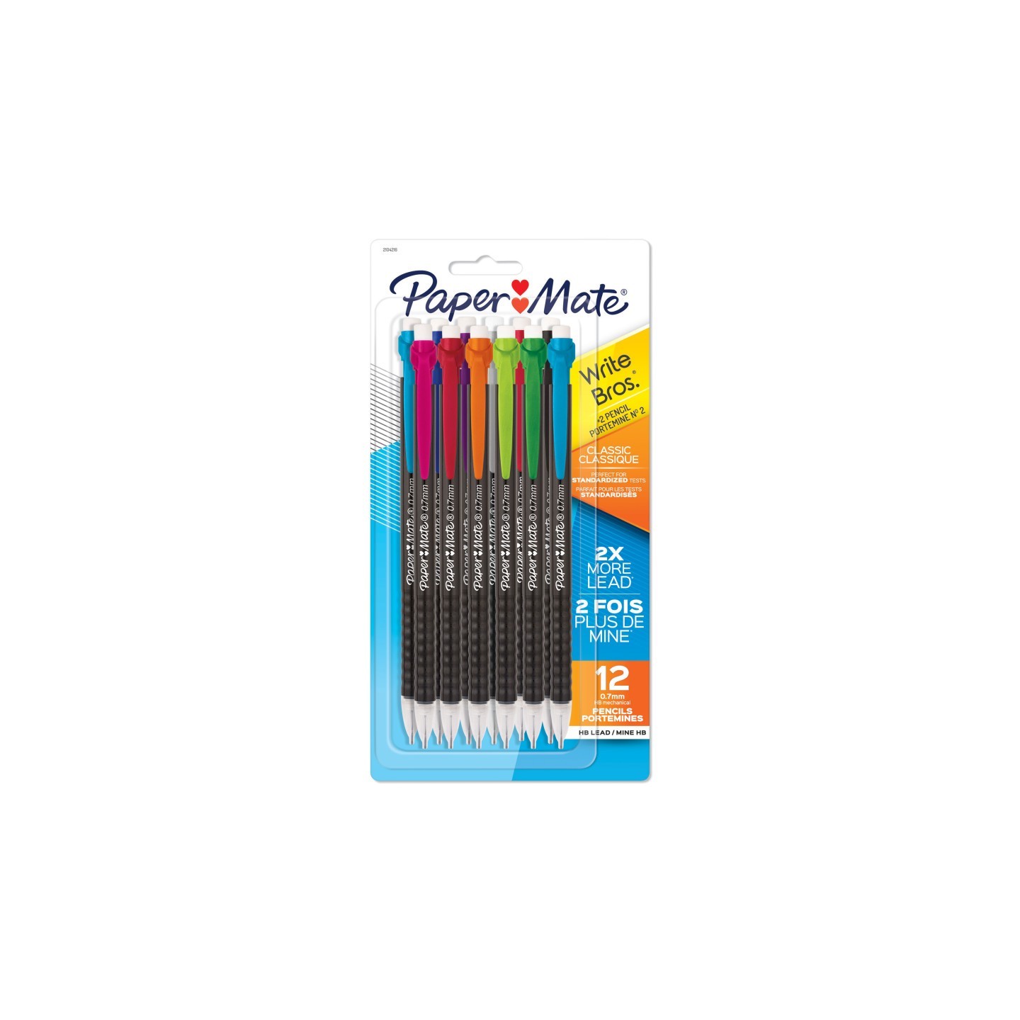 Paper Mate® Write Bros® Mechanical Pencil, 0.7mm, Assorted, Pack of 12