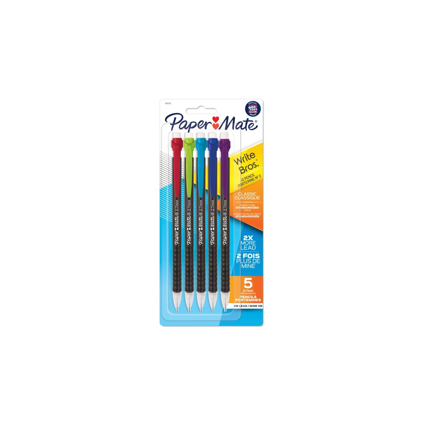 Paper Mate® Write Bros® Mechanical Pencil, 0.7mm, Assorted, Pack of 5