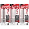 Sharpie® S-Gel, Gel Pens, Medium Point (0.7mm), Pearl White Body, Black Gel Ink Pens, 4 Per Pack, 3 Packs