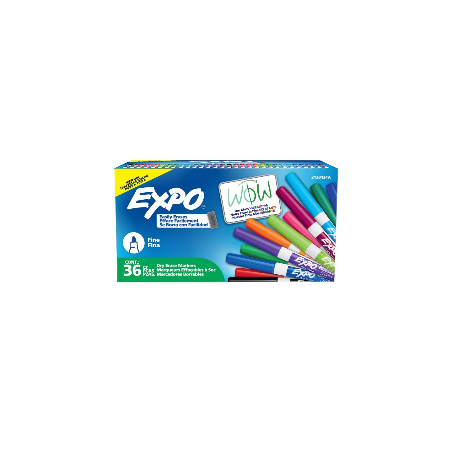EXPO® Dry Erase Markers, Whiteboard Markers with Low Odor Ink, Fine Tip, Assorted Vibrant Colors, 36 Count