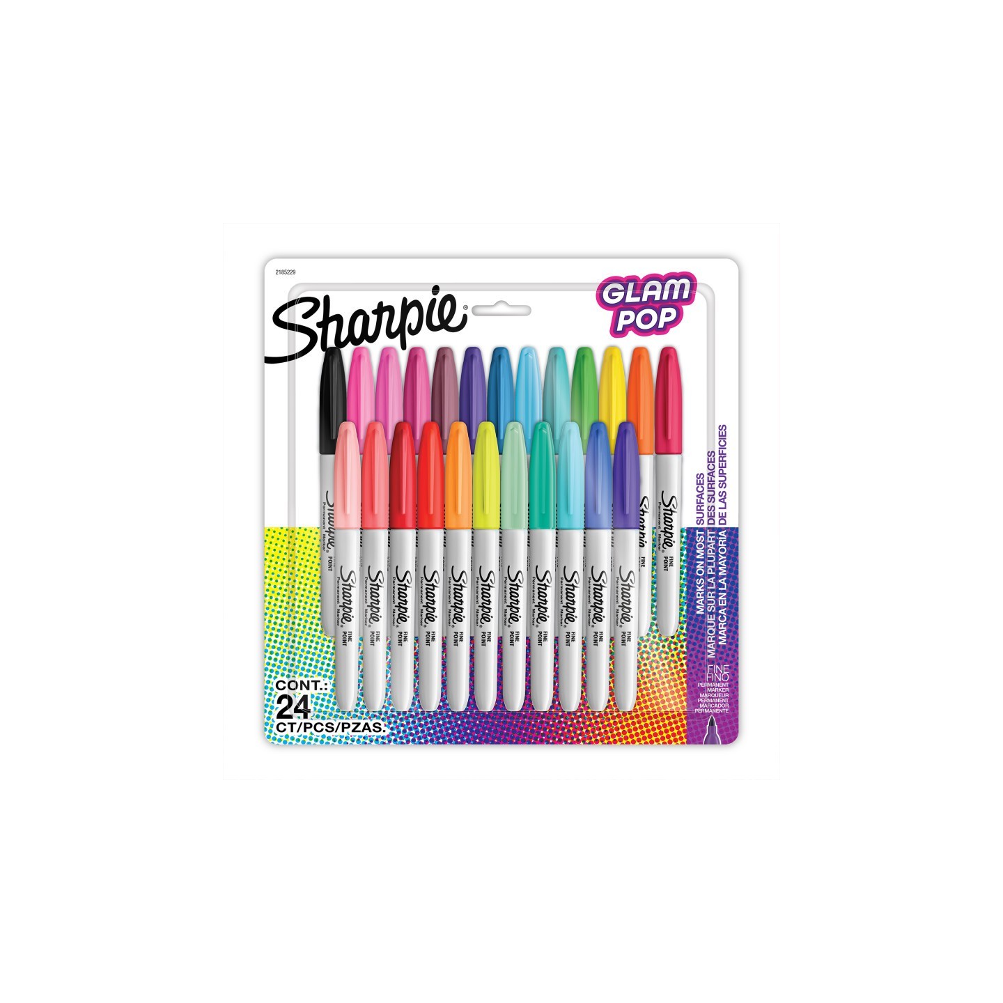 Sharpie® Glam Pop Permanent Markers, Fine Point, 24 Count