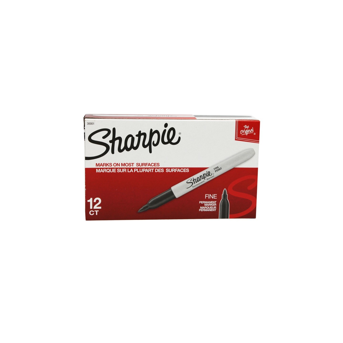 Sharpie® Fine Point Permanent Marker, Black, Box of 12