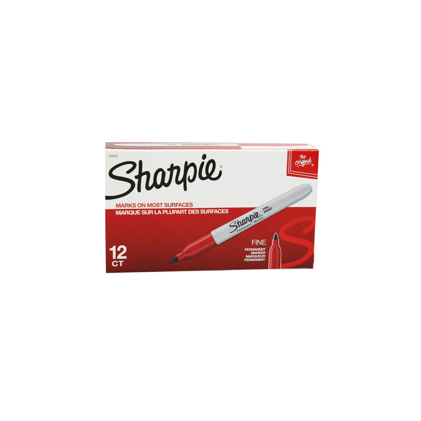 Sharpie® Fine Point Permanent Marker, Red, Box of 12