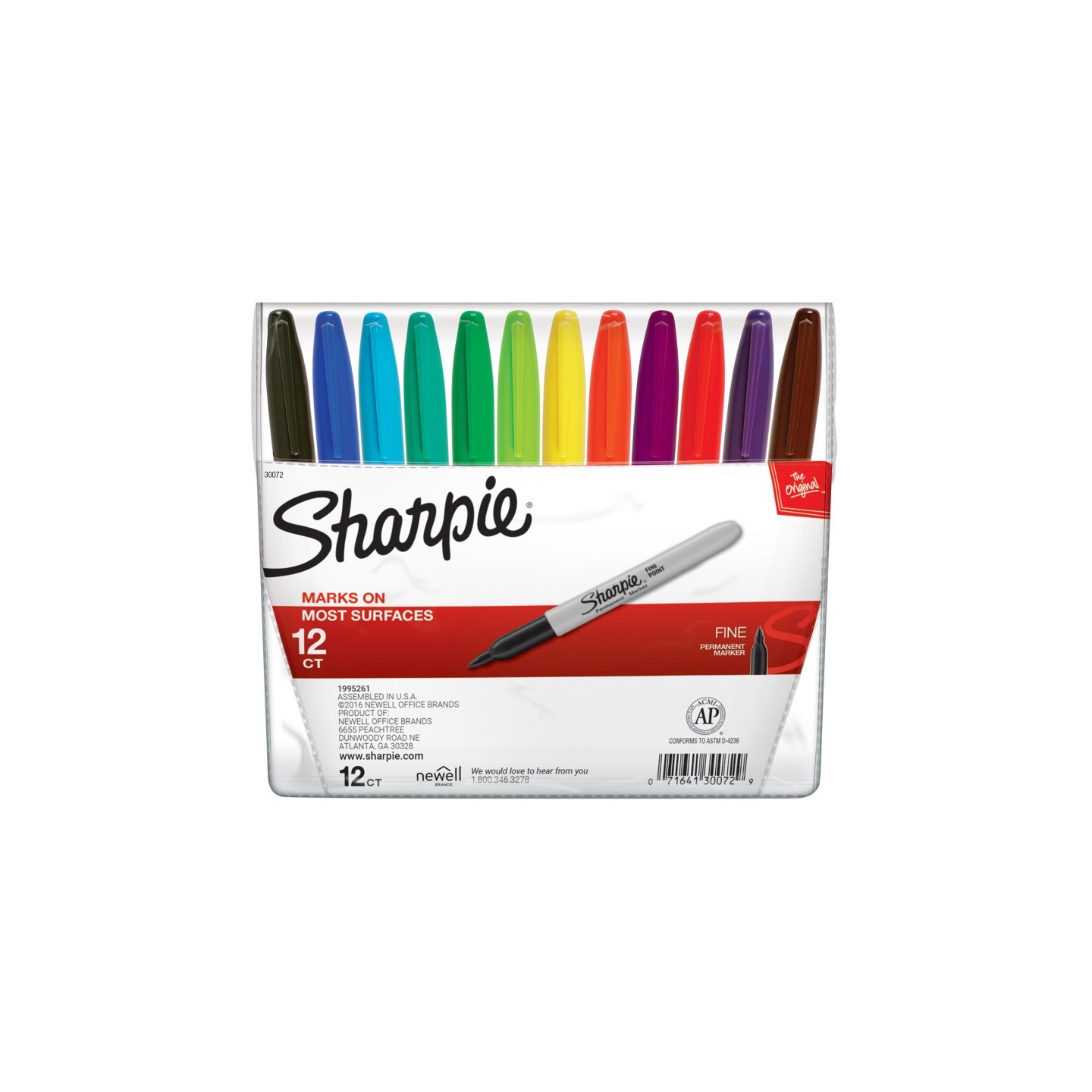 Sharpie® Fine Point Permanent Markers, Assorted, Set of 12