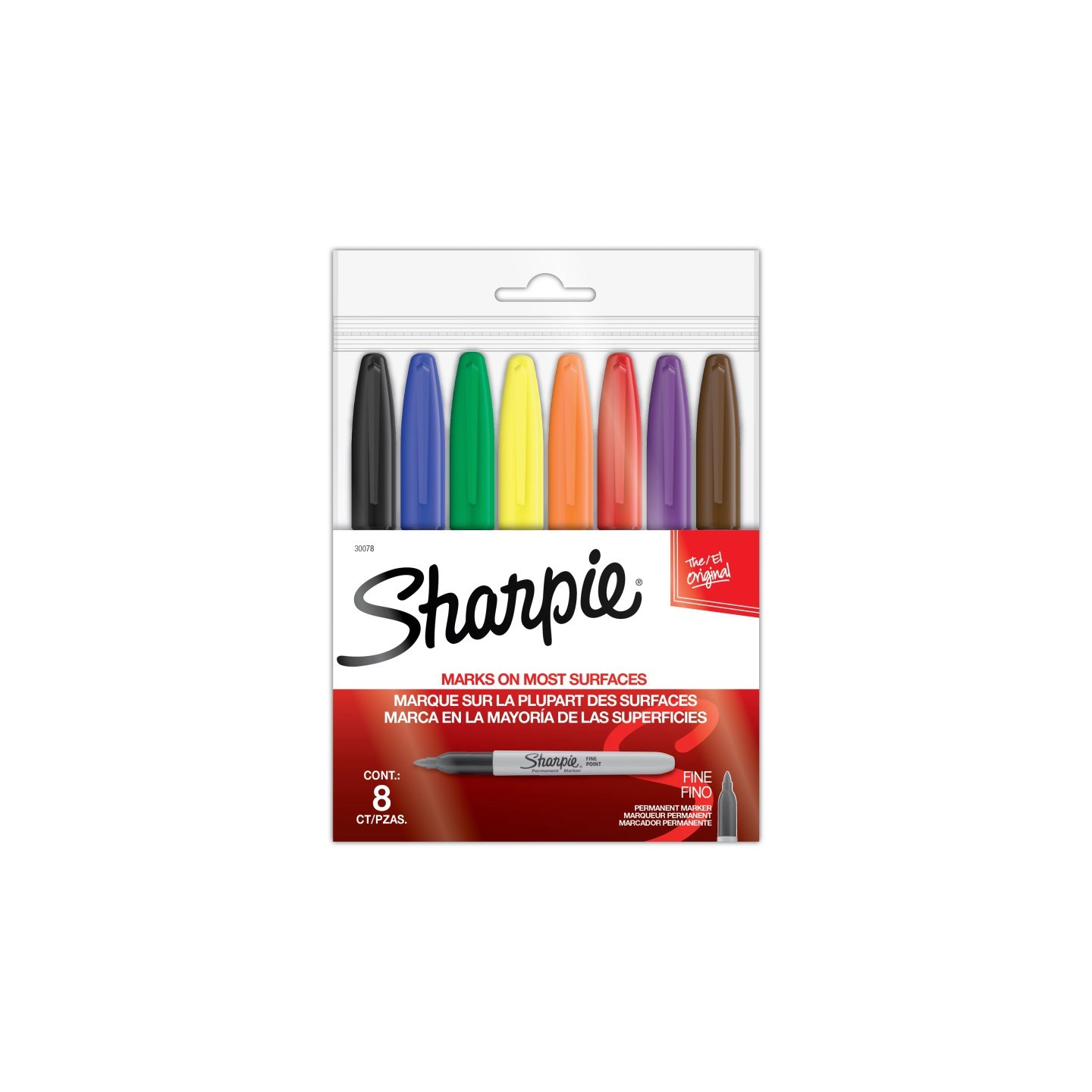 Sharpie® Fine Point Permanent Markers, Assorted, Set of 8