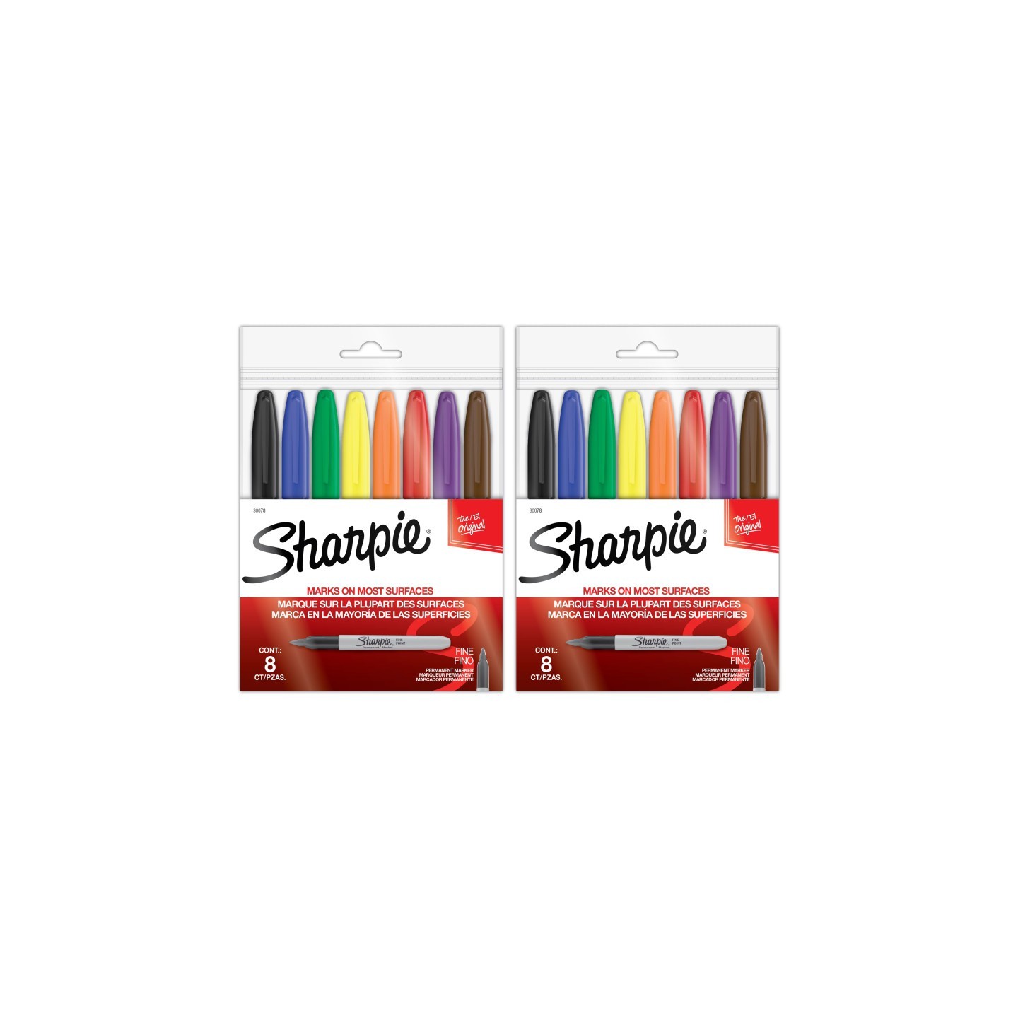 Sharpie® Fine Point Permanent Markers, 8 Per Set, 2 Sets