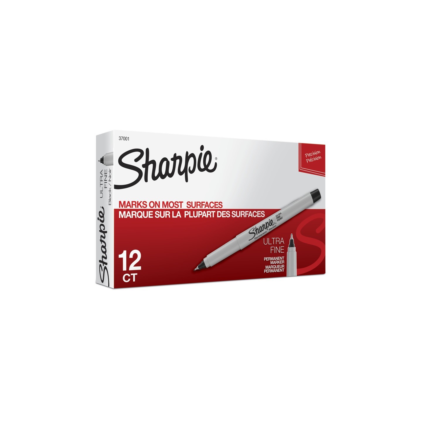 Sharpie® Ultra Fine Point Permanent Marker, Black, Box of 12