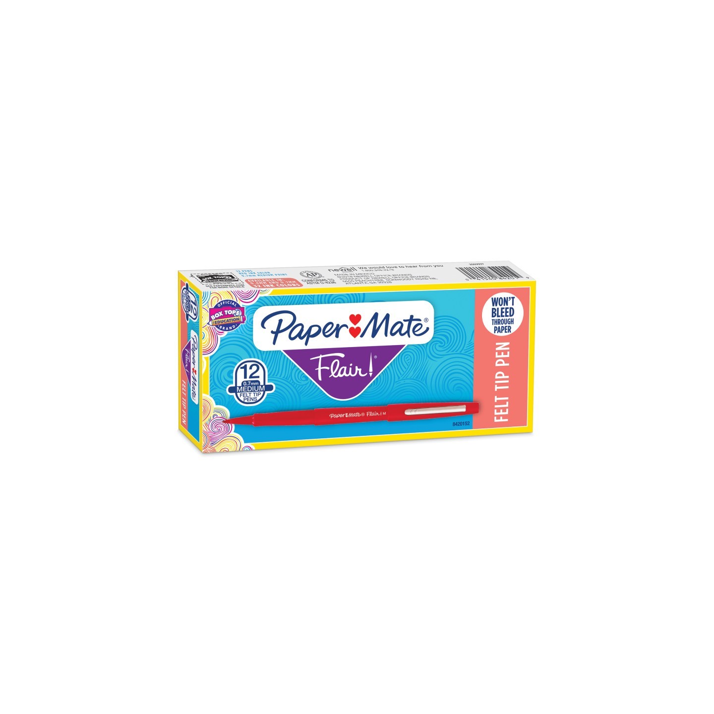 Paper Mate® Flair Pens, Medium, Red, Box of 12
