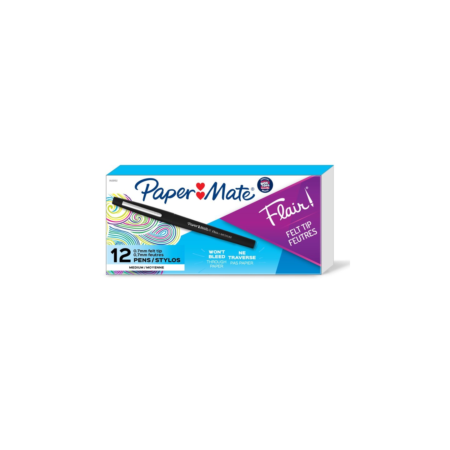 Paper Mate® Flair Pens, Medium, Black, Box of 12