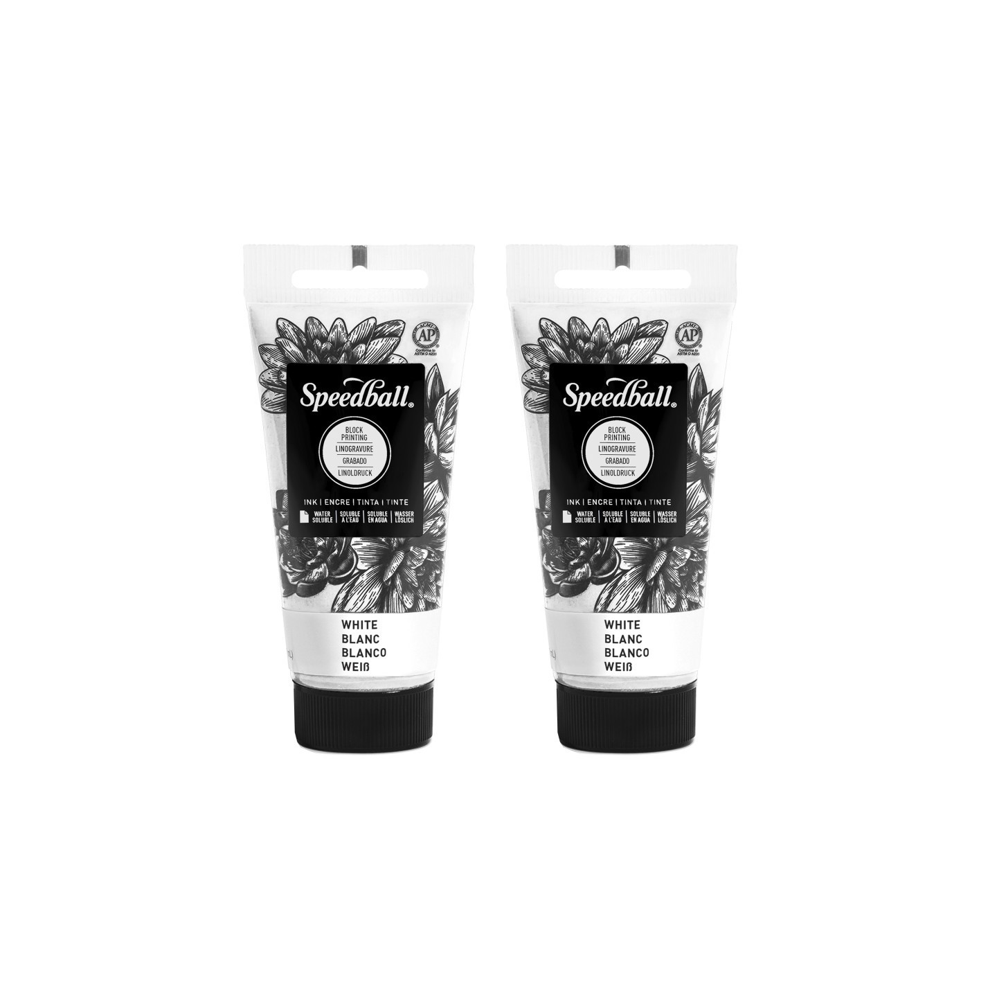 Speedball® Water-Soluble Block Printing Ink, 1.25 oz, White, Pack of 2