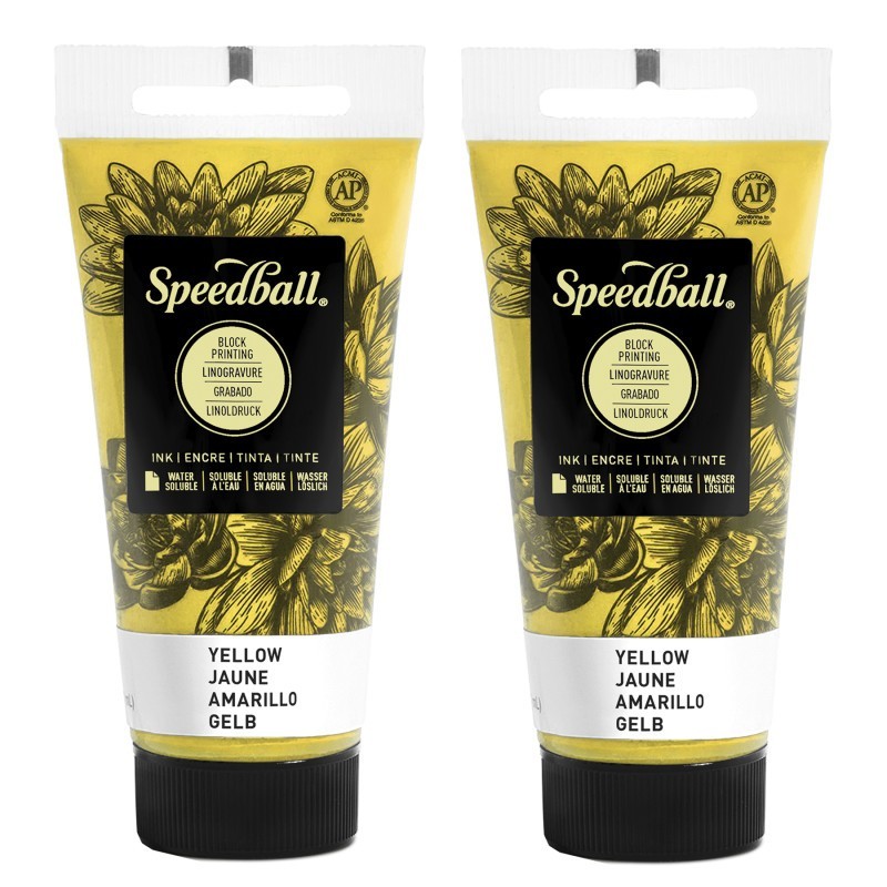 Speedball® Water-Soluble Block Printing Ink, 1.25 oz, Yellow, Pack of 2