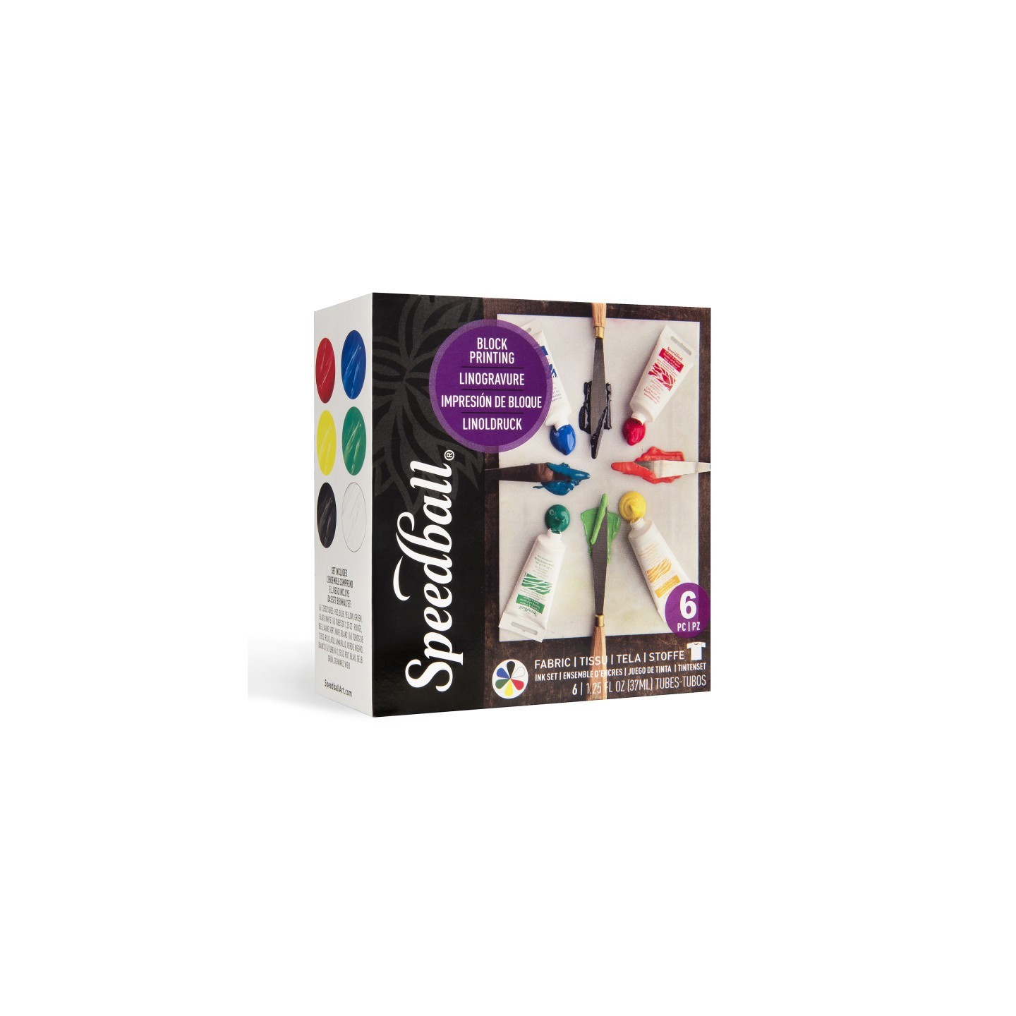 Speedball® Fabric & Paper Block Printing Kit, 1.25 oz, Set of 6