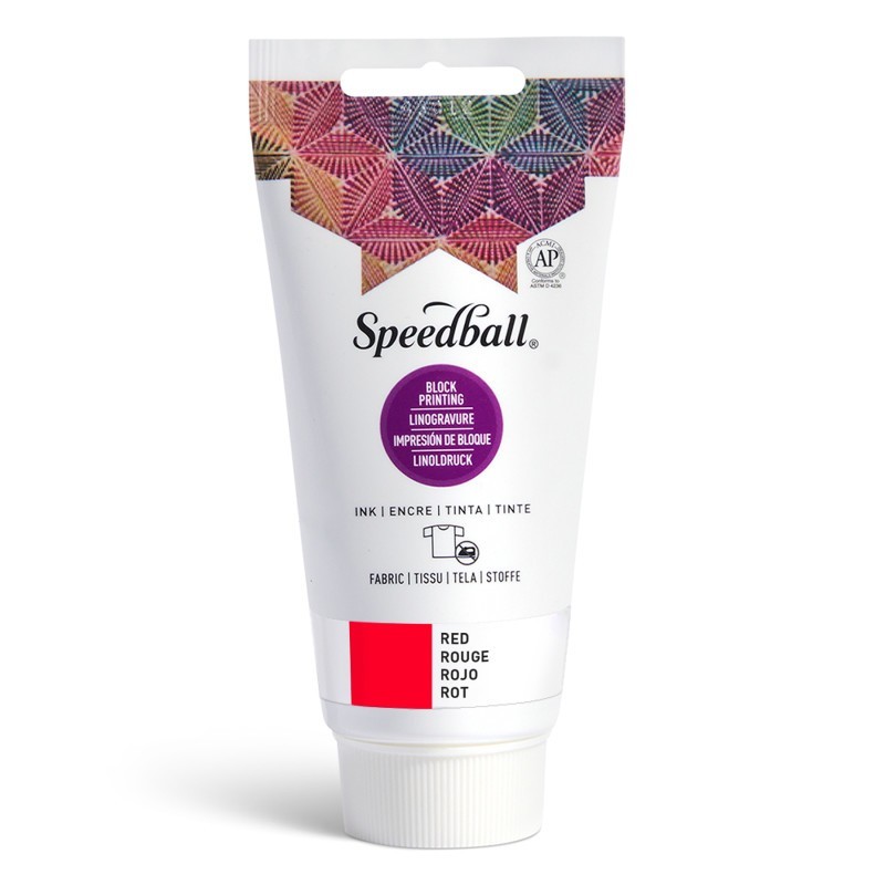 Speedball® Fabric Block Printing Ink, No Heat Setting Required, 2.5 oz, Red