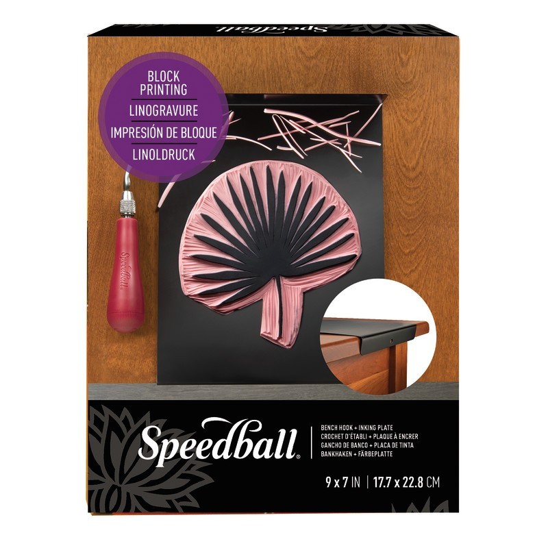 Speedball® Bench Hook and Inking Plate for Block Printing Carving, 9x7 in