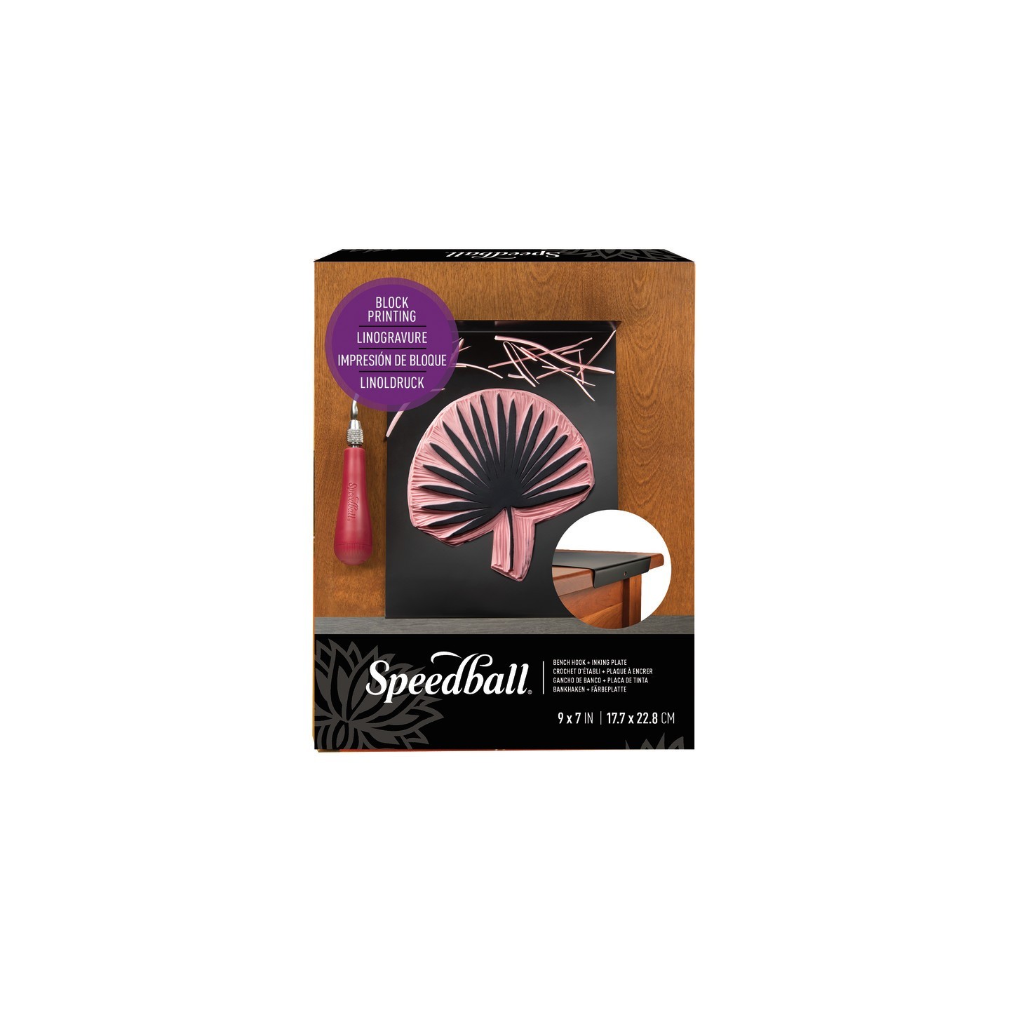 Speedball® Bench Hook and Inking Plate for Block Printing Carving, 9x7 in