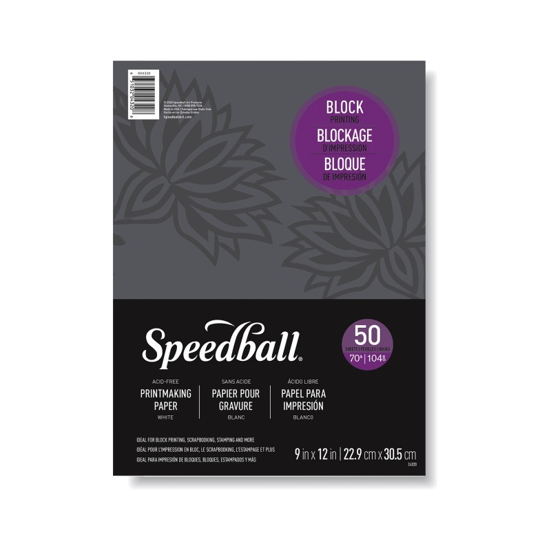 Speedball® Printmasters™ Printmaking Paper, 70 lb, 104 gsm, 9x12 in, White, 50 Sheets