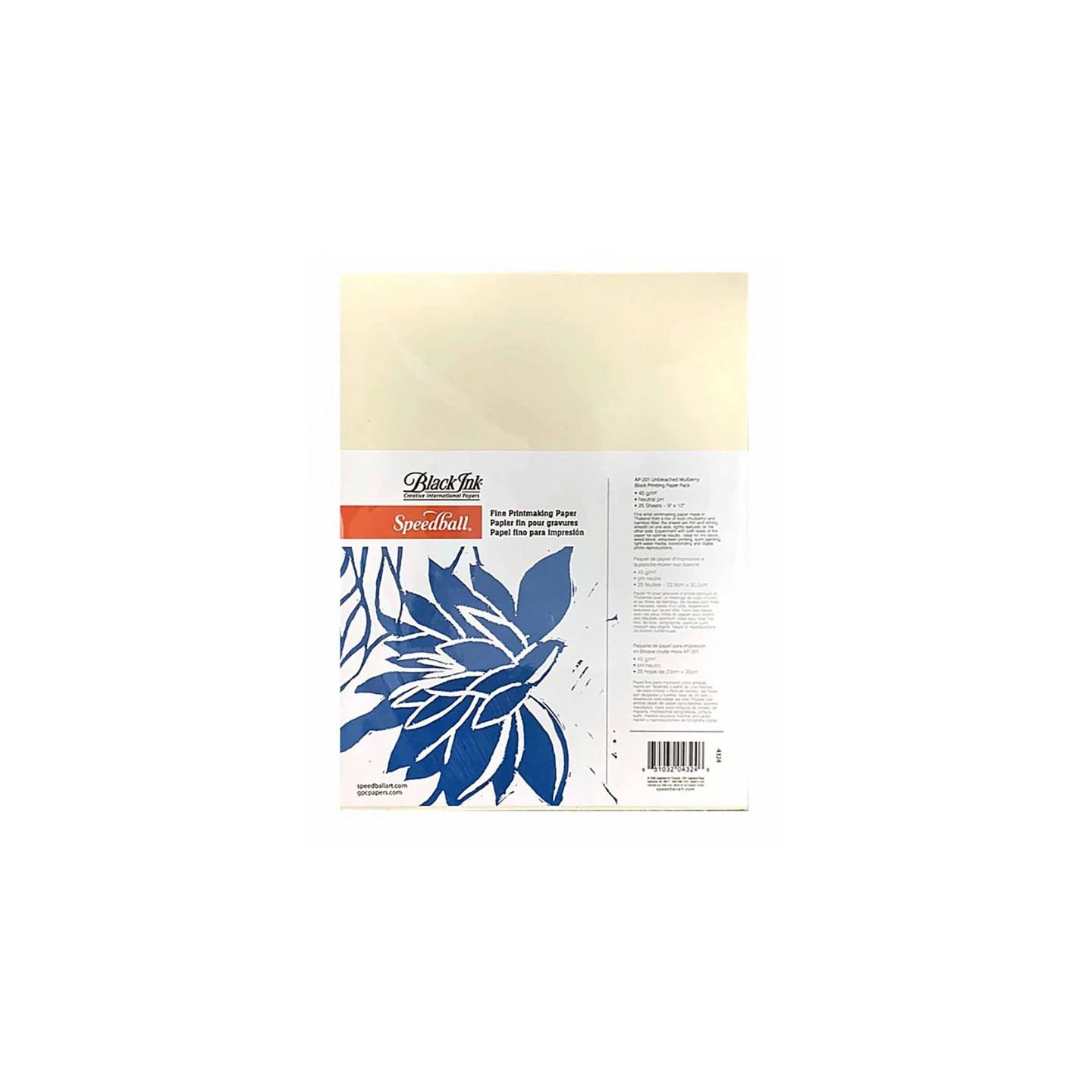 Speedball® Unbleached Mulberry Fine Printmaking Paper, 9x12", 45 gsm, 25 Sheets