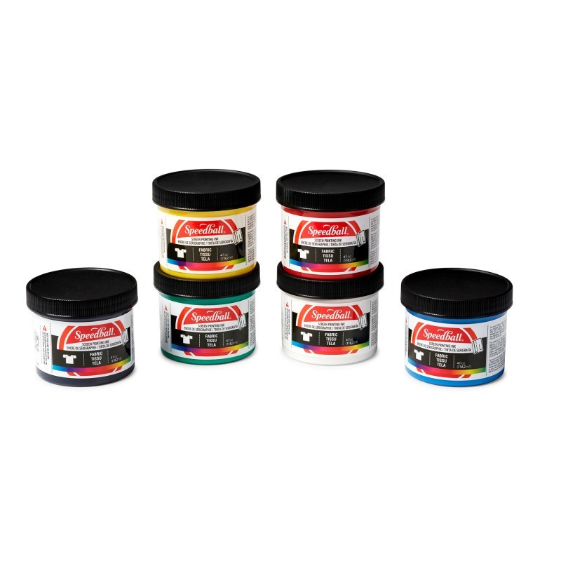 Speedball® Fabric Screen Printing Starter Ink, Assorted Colors, 4 oz, Set of 6