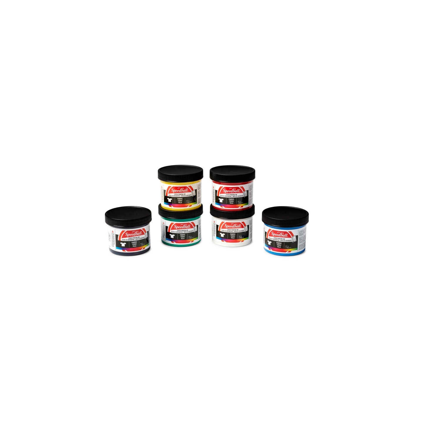 Speedball® Fabric Screen Printing Starter Ink, Assorted Colors, 4 oz, Set of 6