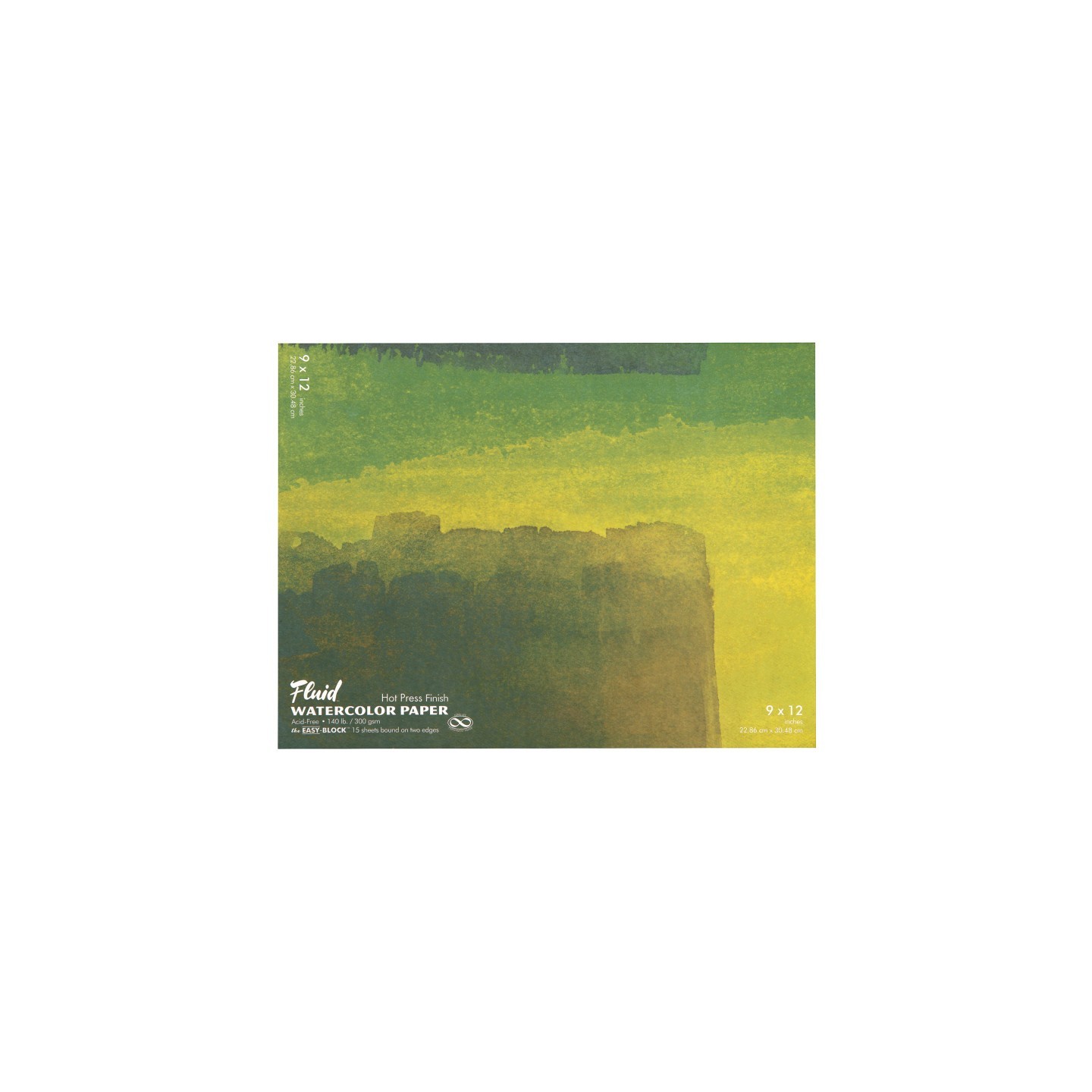 Speedball® Fluid™ Hot Press Watercolor Paper Block, 140 lb (300 GSM), 9x12 in, 15 Sheets