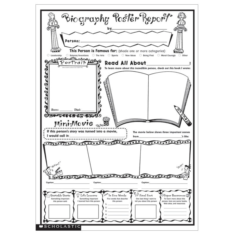 Scholastic Teaching Solutions Instant Personal Poster Sets: Biography Report