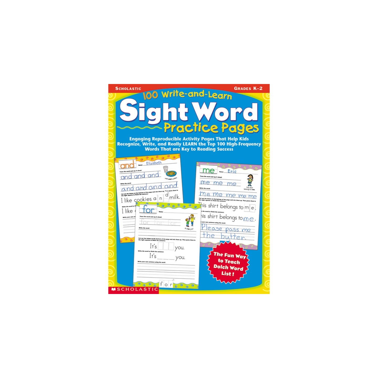 Scholastic Teaching Solutions 100 Write And Learn Sight Word Practice Pages, Grades K-2