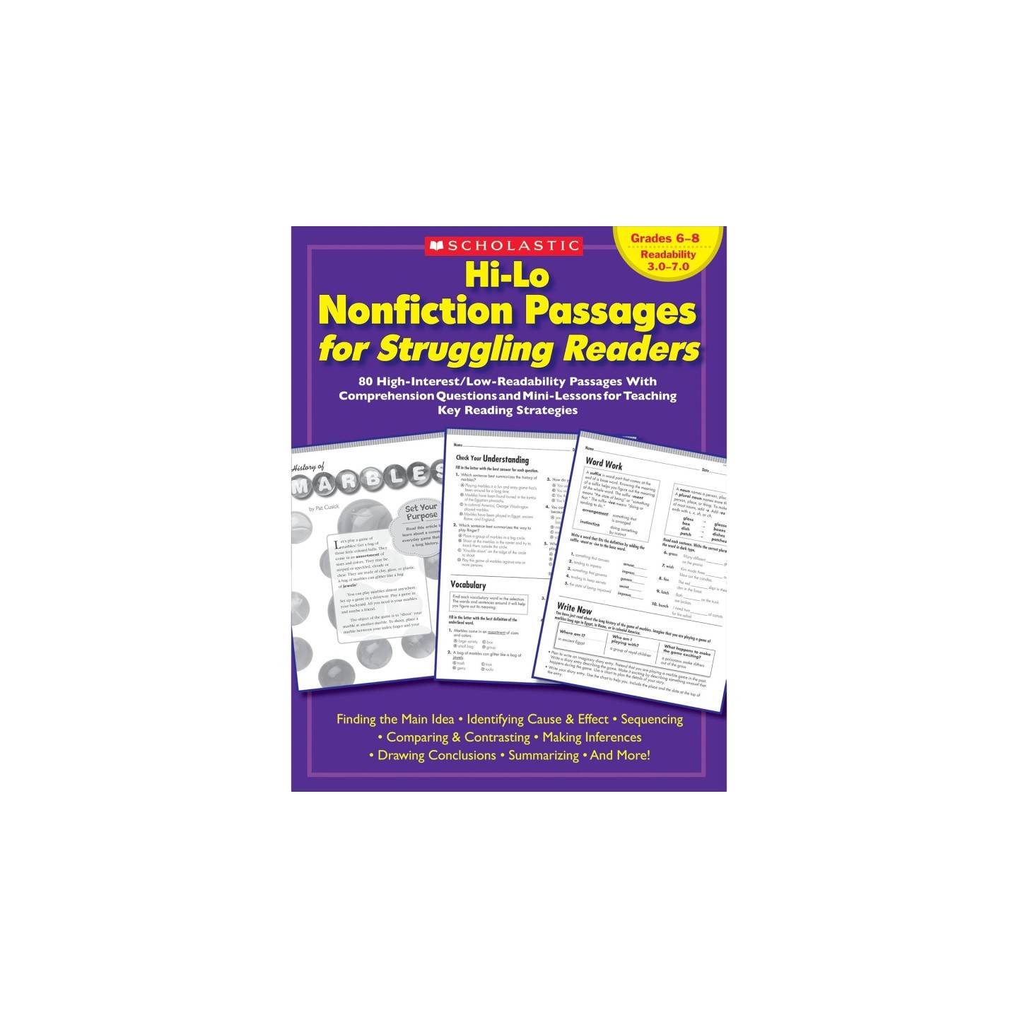 Scholastic Teaching Solutions Hi-Lo Nonfiction Passages for Struggling Readers, Grades 6-8